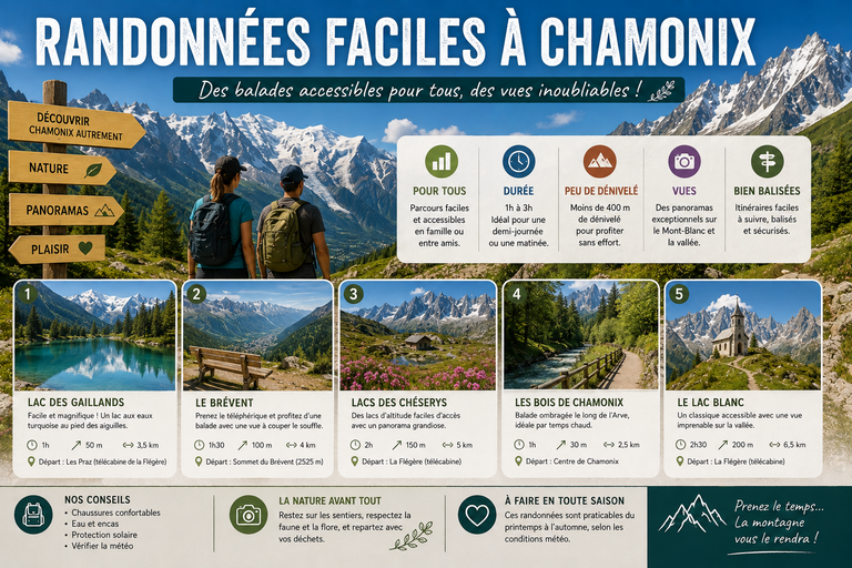Randonnées faciles à Chamonix