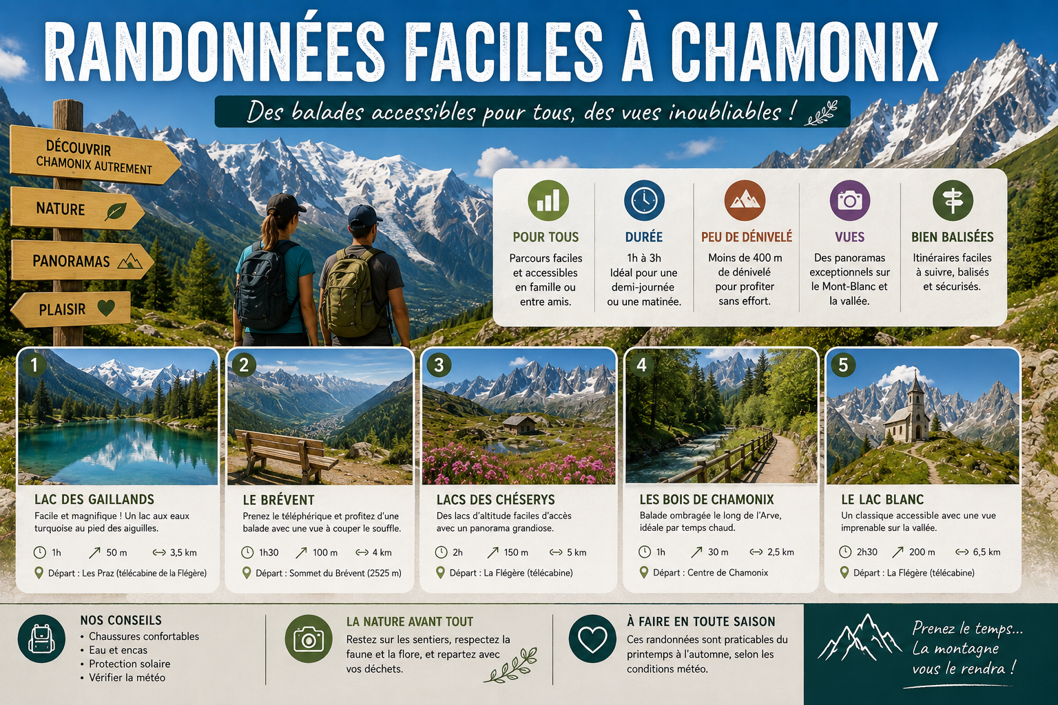 Randonnées faciles à Chamonix