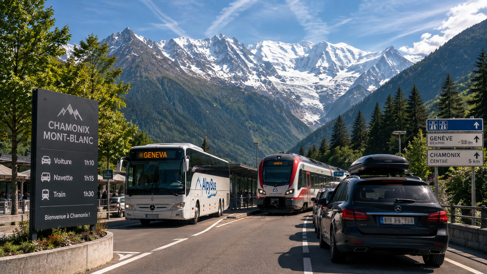 Rejoindre Chamonix depuis Genève navette train ou voiture