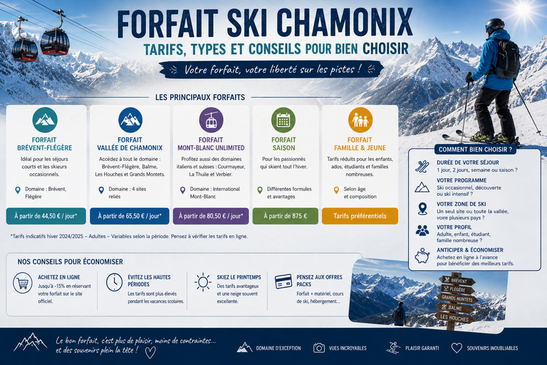 Forfait ski Chamonix tarifs, types et conseils pour bien choisir